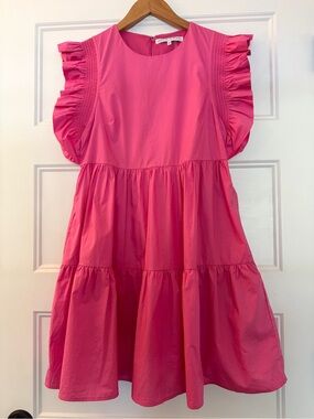 English Factory, Pink Ruffled Dress, sz xs